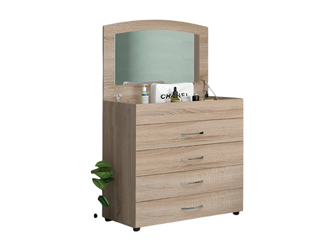 Comò classico con specchio a scomparsa rovere CG37