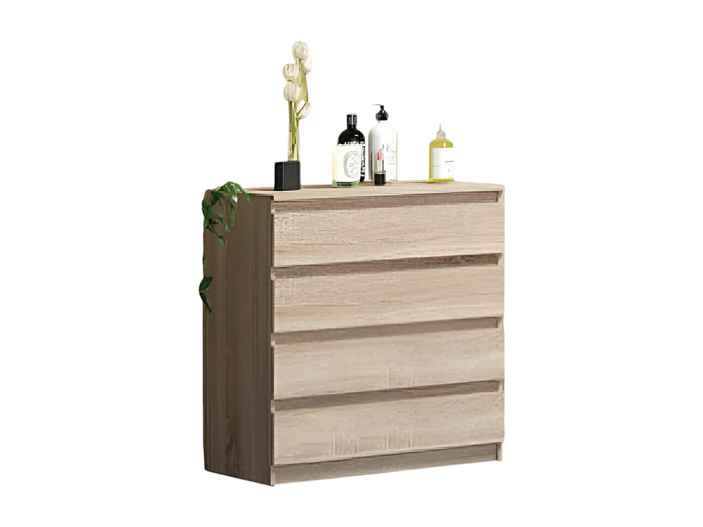 Cassettiera economica con 4 cassetti rovere chiaro CG2