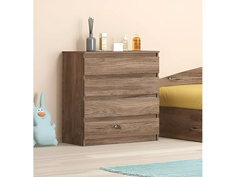 Cassettiera economica con 4 cassetti marrone CG2