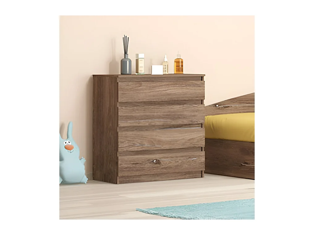 Cassettiera economica con 4 cassetti marrone CG2