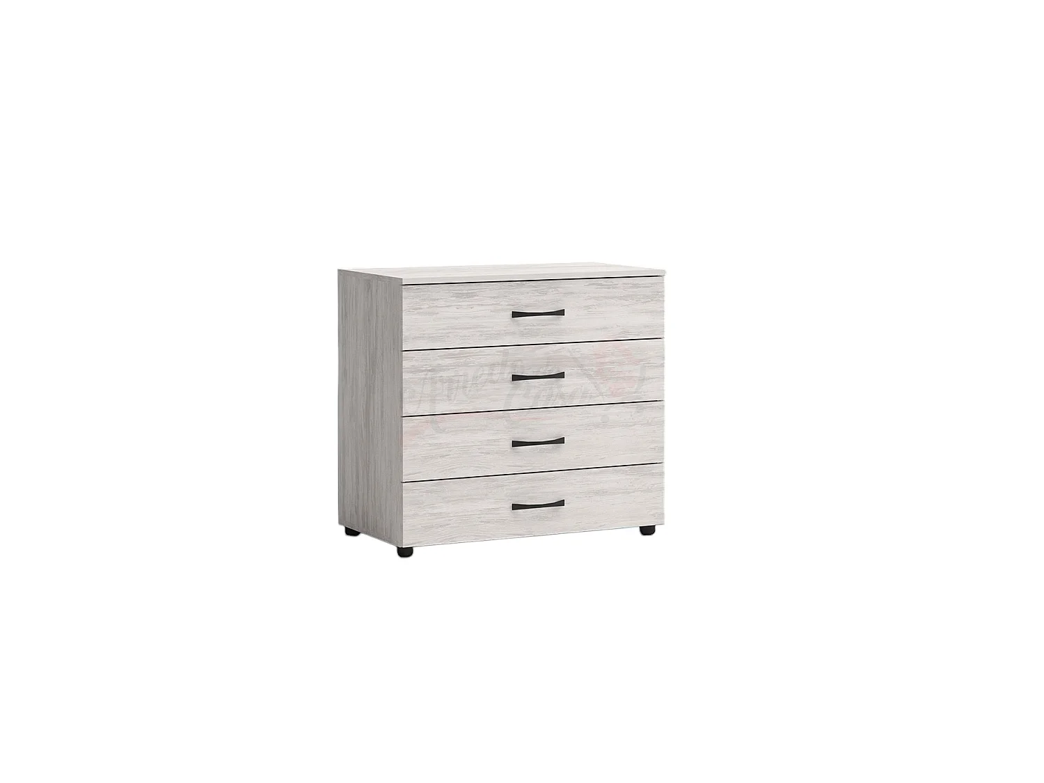Comò da camera da notte design moderno con quattro cassetti  80x74 bianco legno CG4