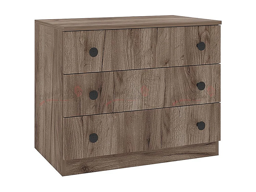 Comò da camera da letto effetto legno minimalista con tre cassetti CSMG1 70x57 marrone