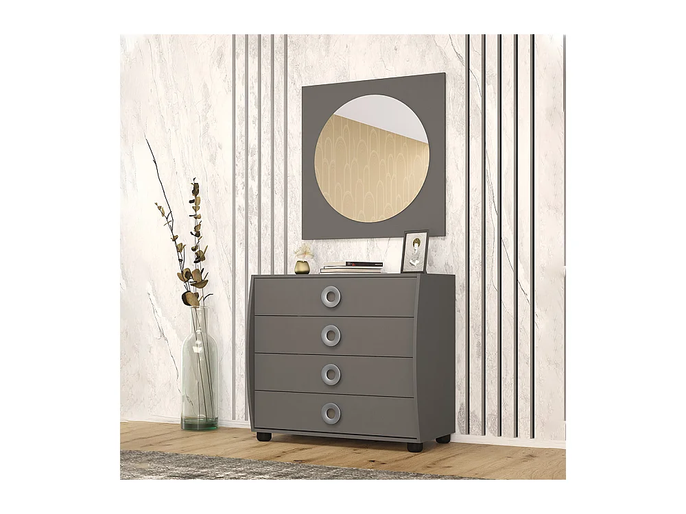 Cassettiera moderna con 4 cassetti color grigio antracite CG20