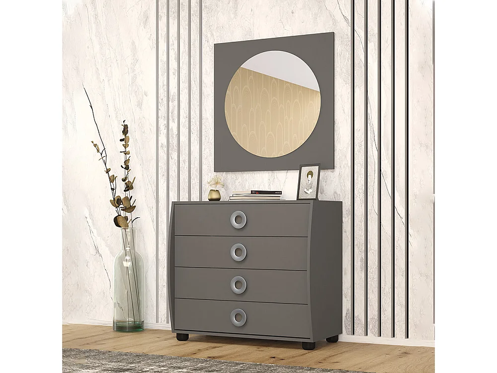 Cassettiera moderna con 4 cassetti color grigio antracite CG20