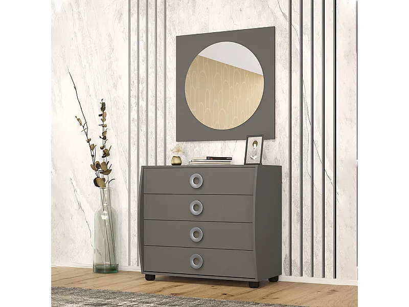 Cassettiera moderna con 4 cassetti color grigio antracite CG20