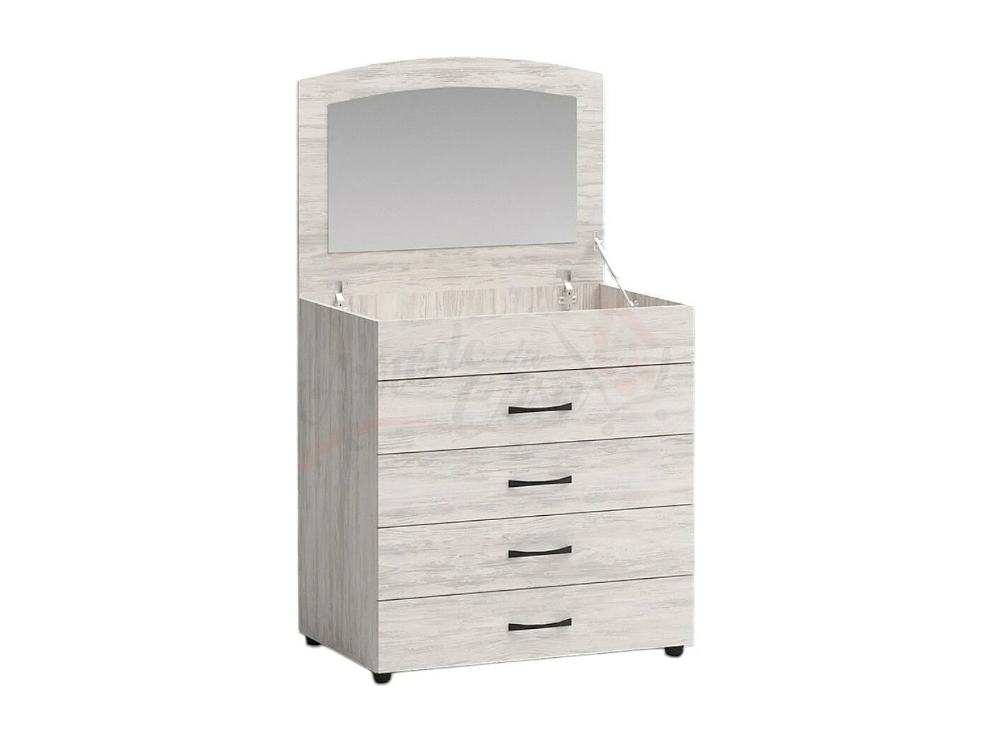 Comò classico con specchio a scomparsa bianco legno CG37