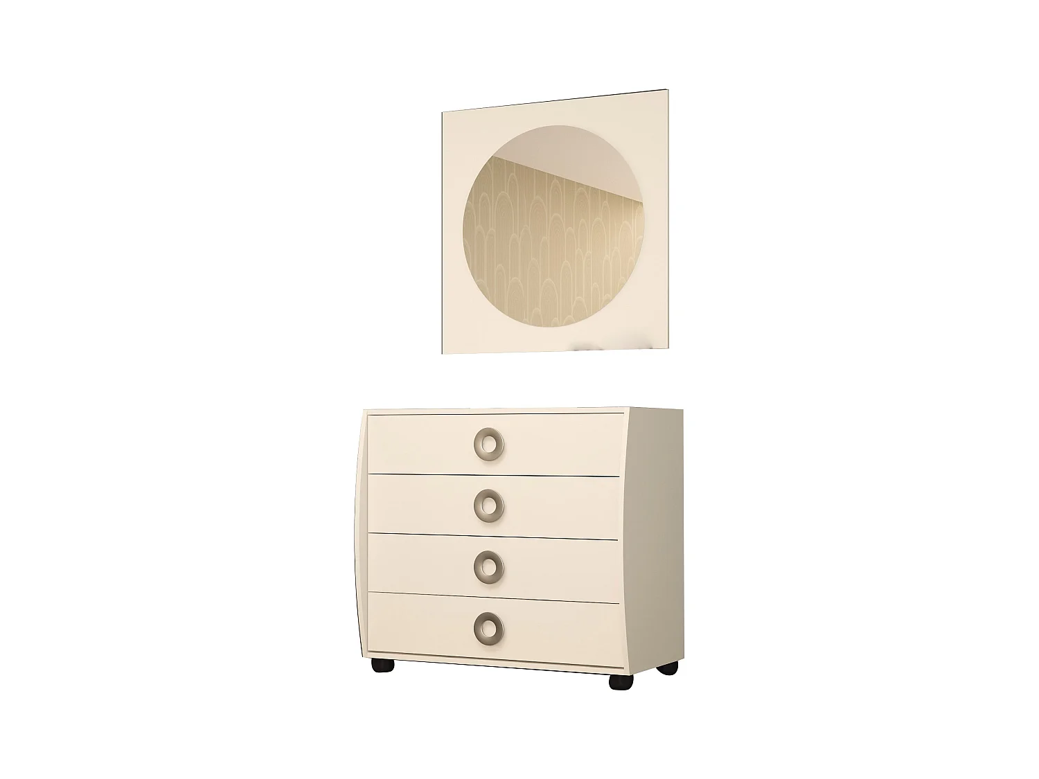 Cassettiera moderna con 4 cassetti color cashmere CG20