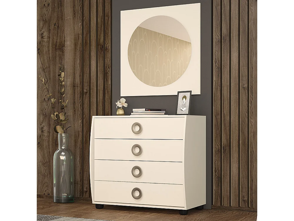 Cassettiera moderna con 4 cassetti color cashmere CG20