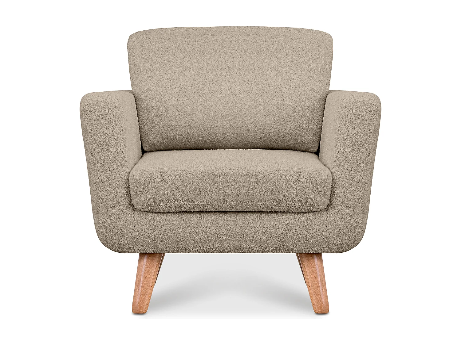 Fauteuil scandinave - pieds en bois massif - marron - TAGIO