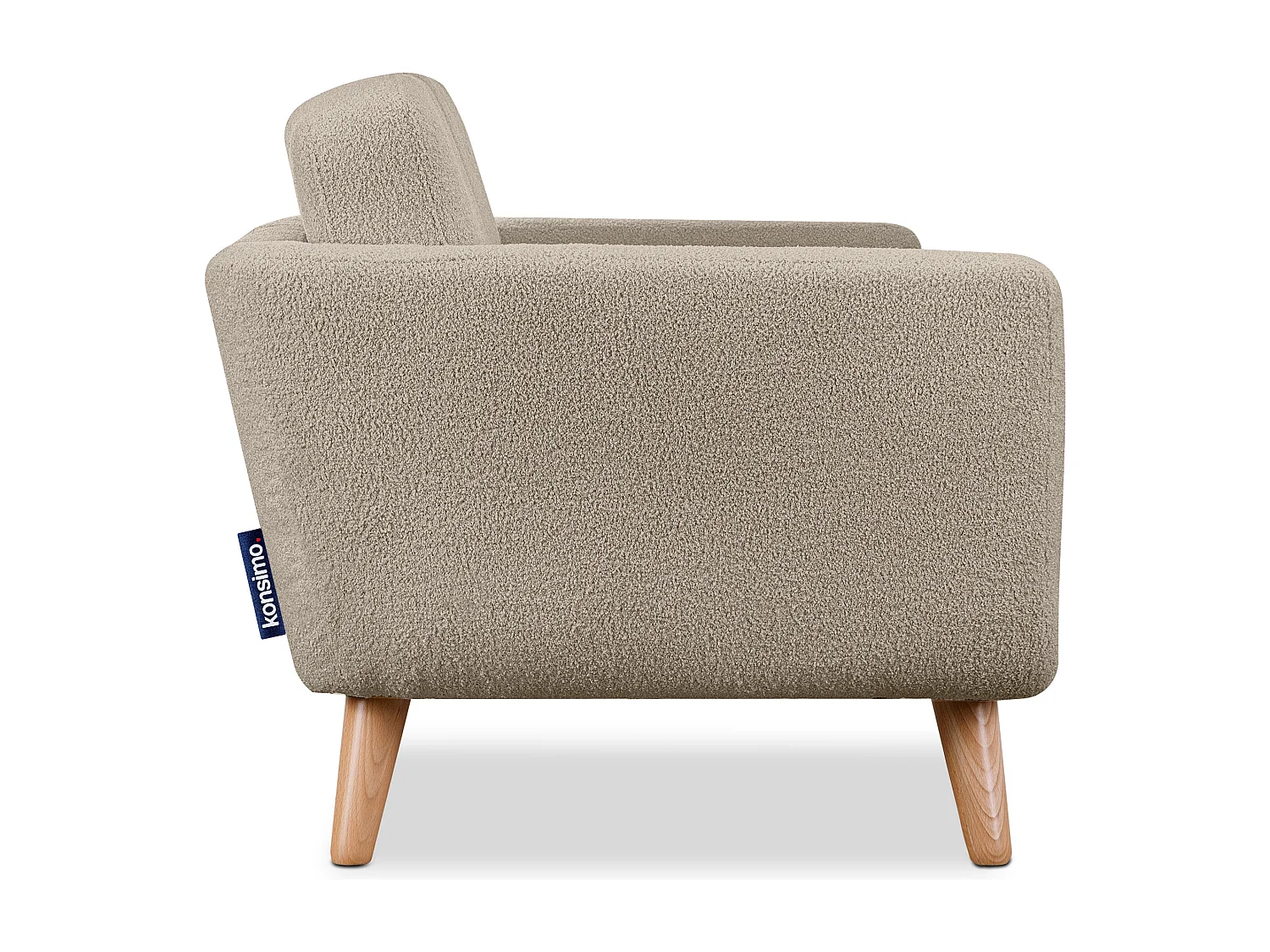 Fauteuil scandinave - pieds en bois massif - marron - TAGIO