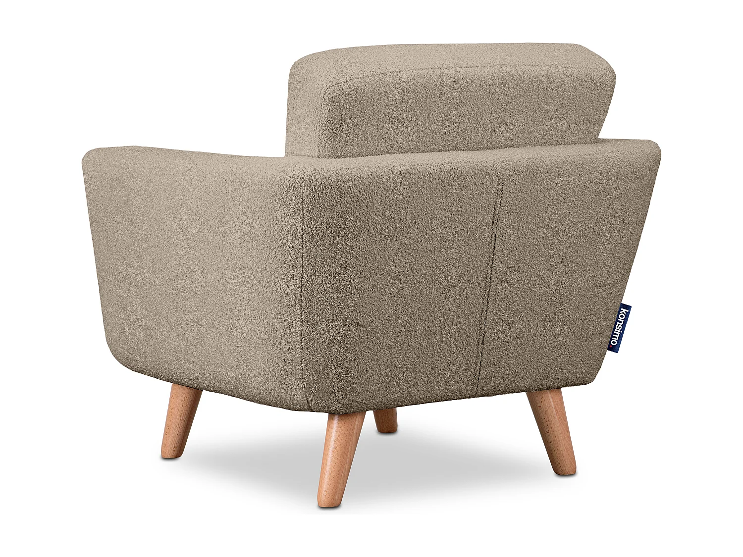 Fauteuil scandinave - pieds en bois massif - marron - TAGIO