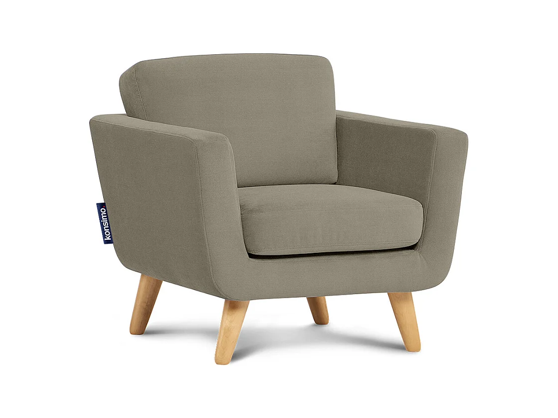 Fauteuil scandinave - pieds en bois massif - Beige - TAGIO