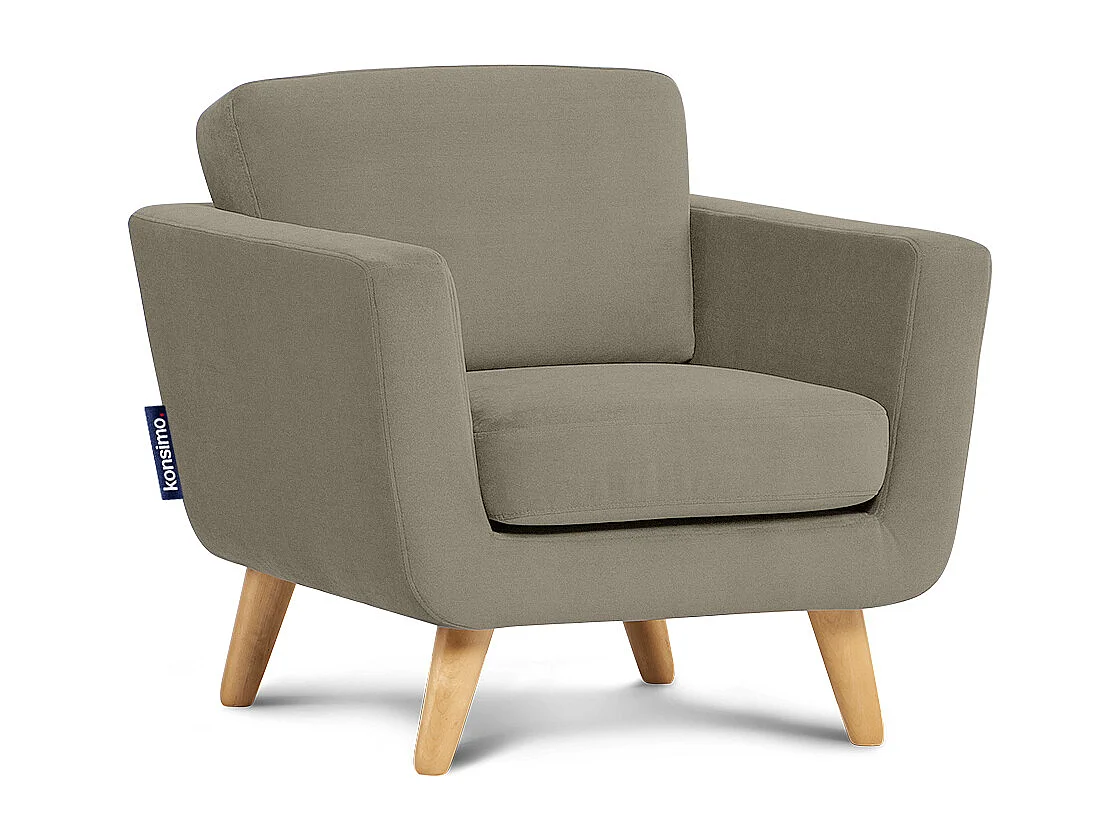 Fauteuil scandinave - pieds en bois massif - Beige - TAGIO