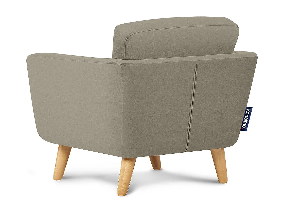 Fauteuil scandinave - pieds en bois massif - Beige - TAGIO