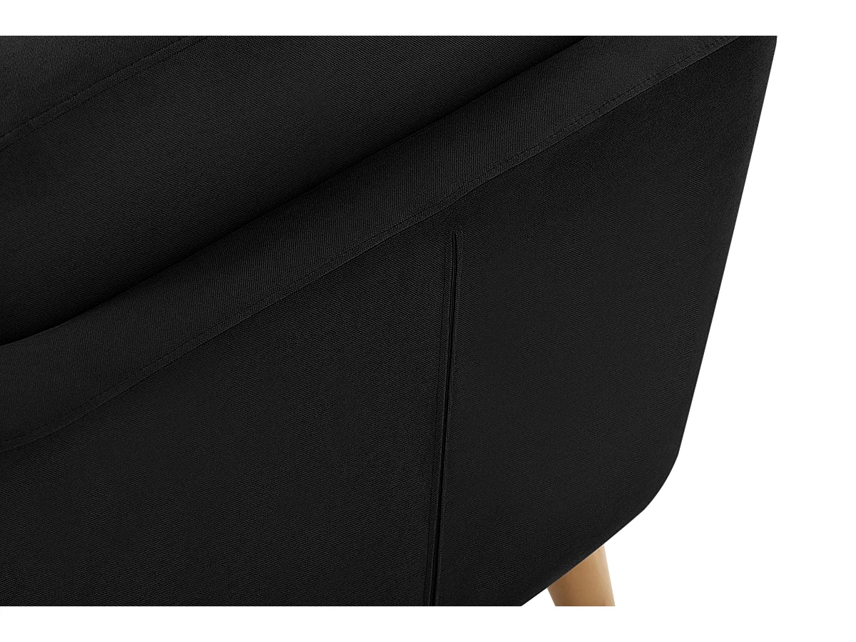 Fauteuil scandinave - pieds en bois massif - noir - TAGIO