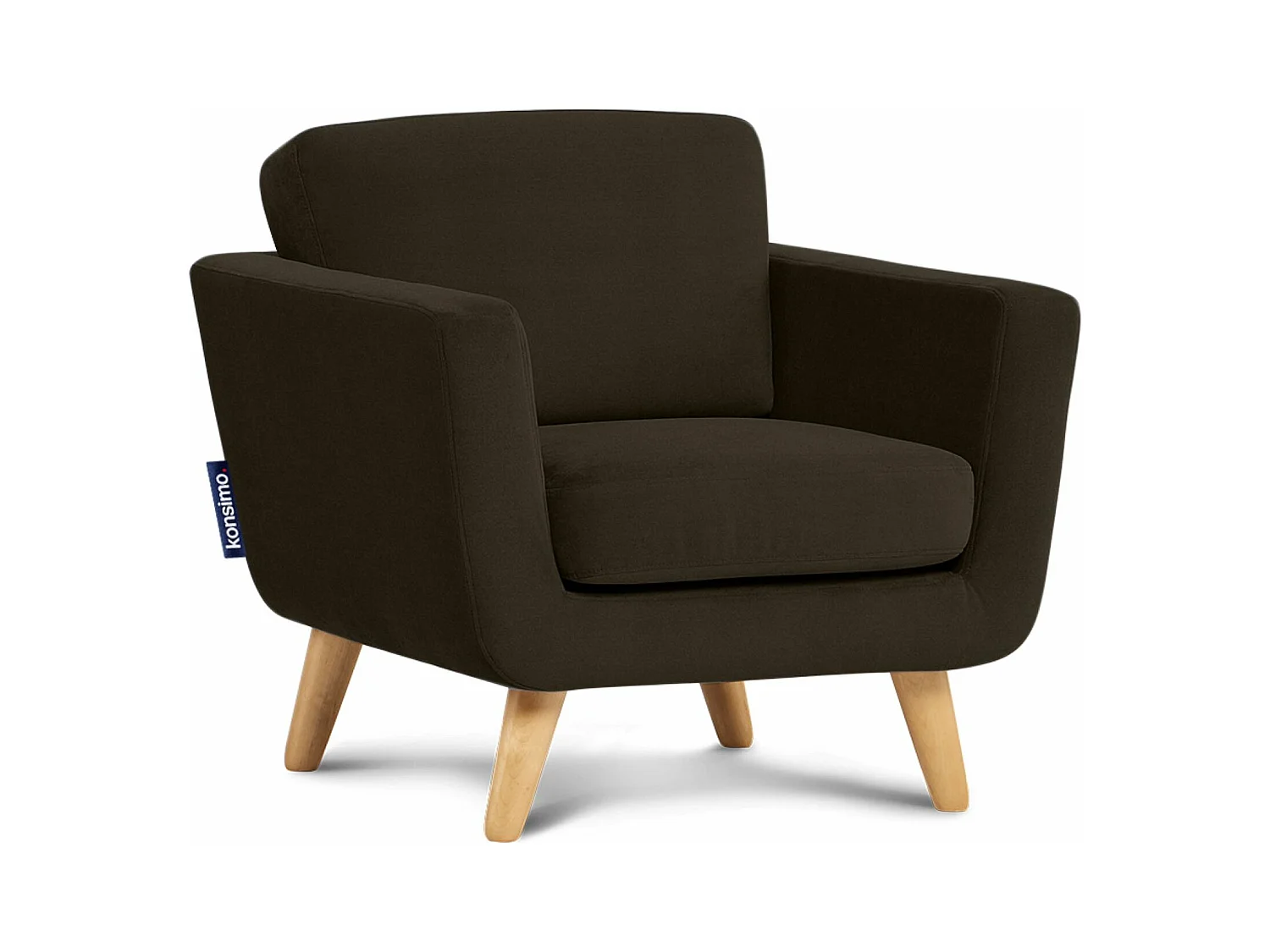 Fauteuil scandinave - pieds en bois massif - marron - TAGIO