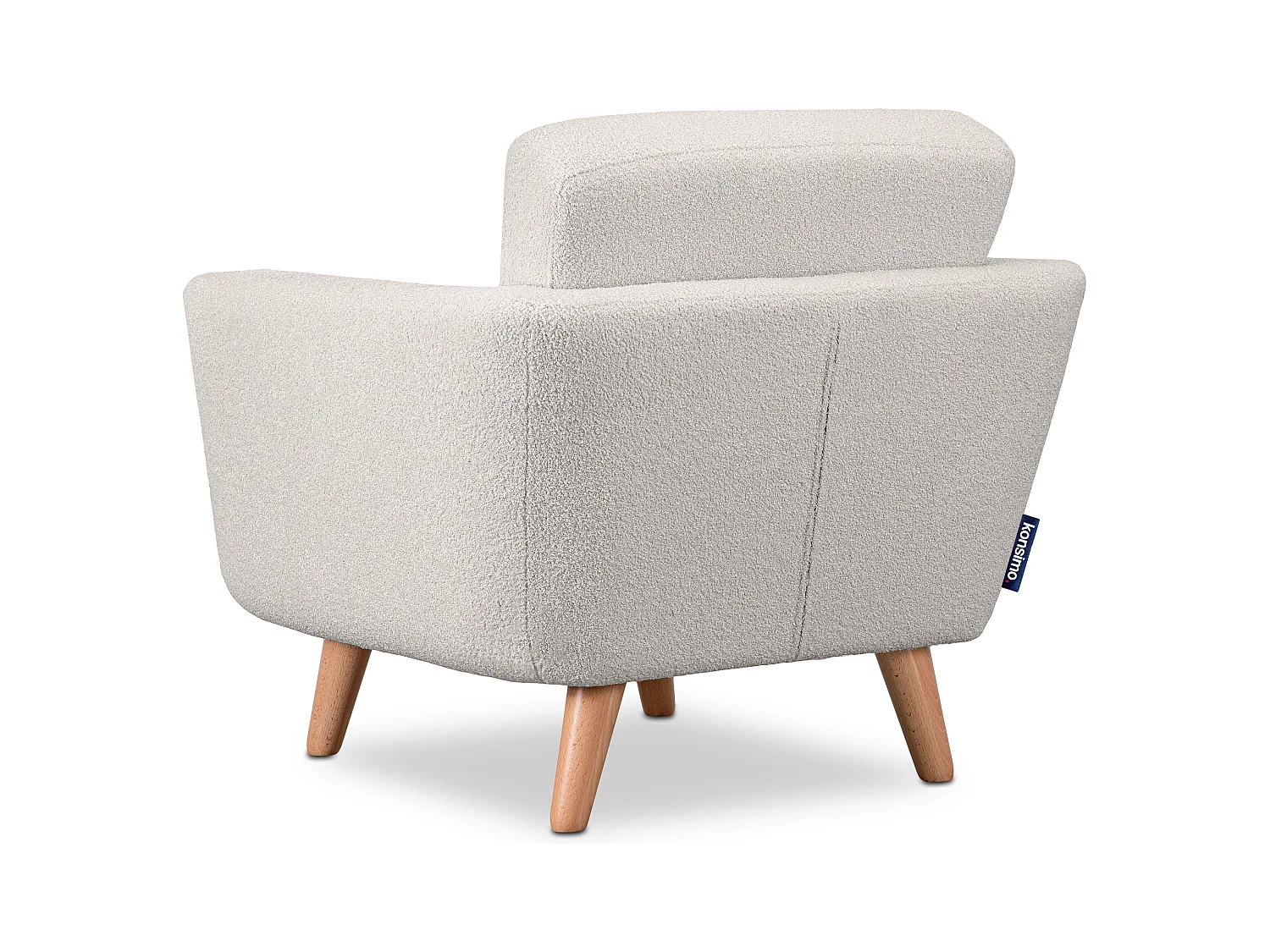 Fauteuil scandinave - pieds en bois massif - blanc - TAGIO