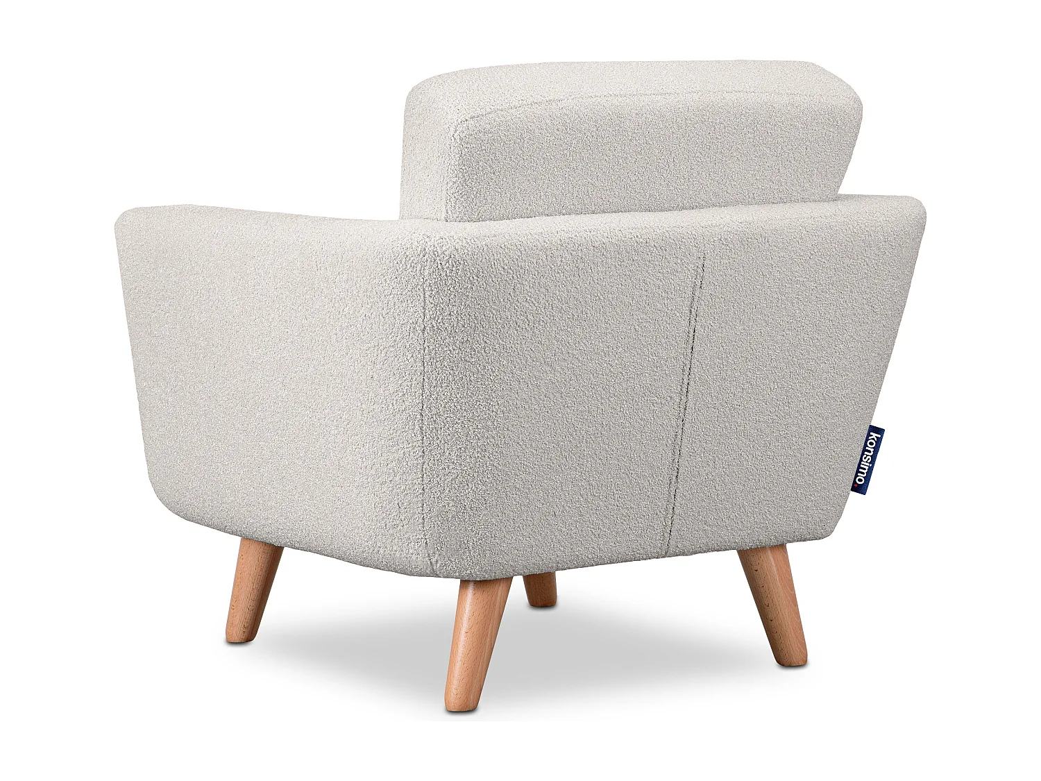 Fauteuil scandinave - pieds en bois massif - blanc - TAGIO