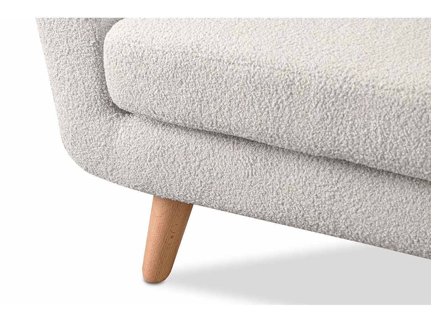 Fauteuil scandinave - pieds en bois massif - blanc - TAGIO