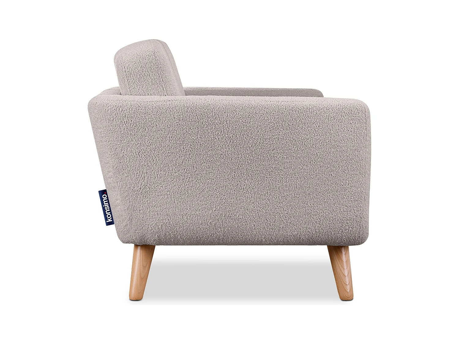 Fauteuil scandinave - pieds en bois massif - gris clair - TAGIO