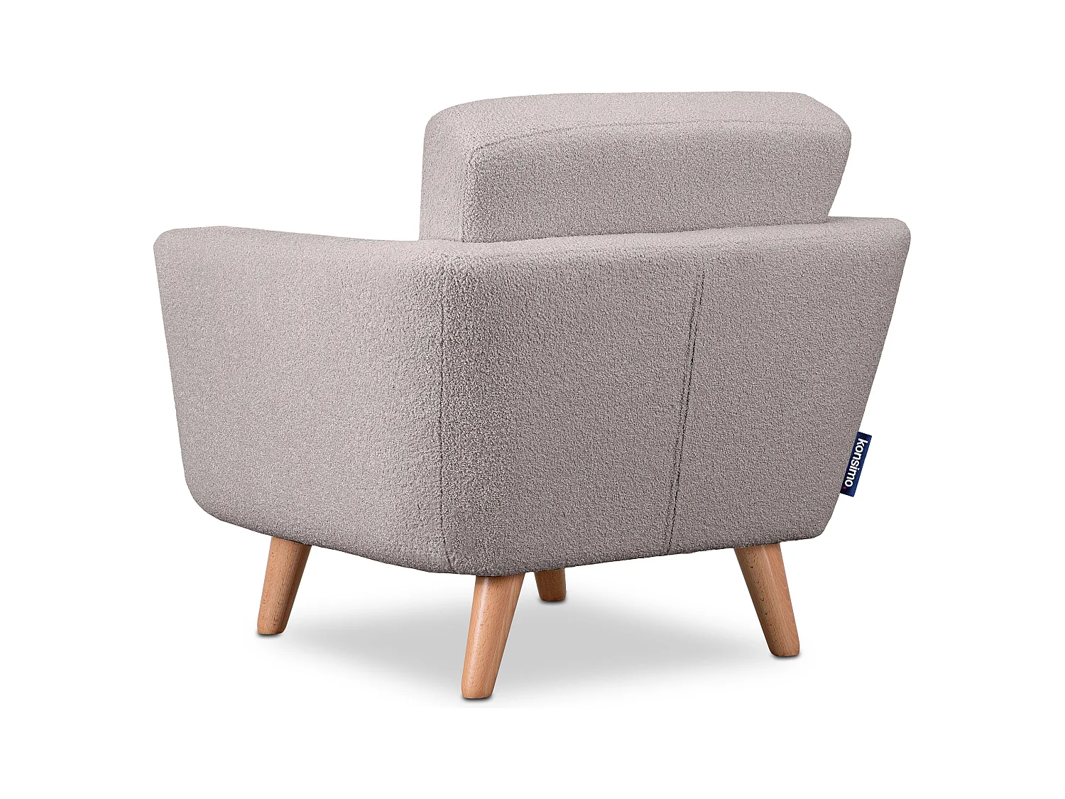 Fauteuil scandinave - pieds en bois massif - gris clair - TAGIO