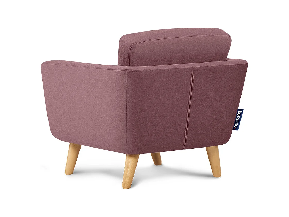 Fauteuil scandinave - pieds en bois massif - rose - TAGIO