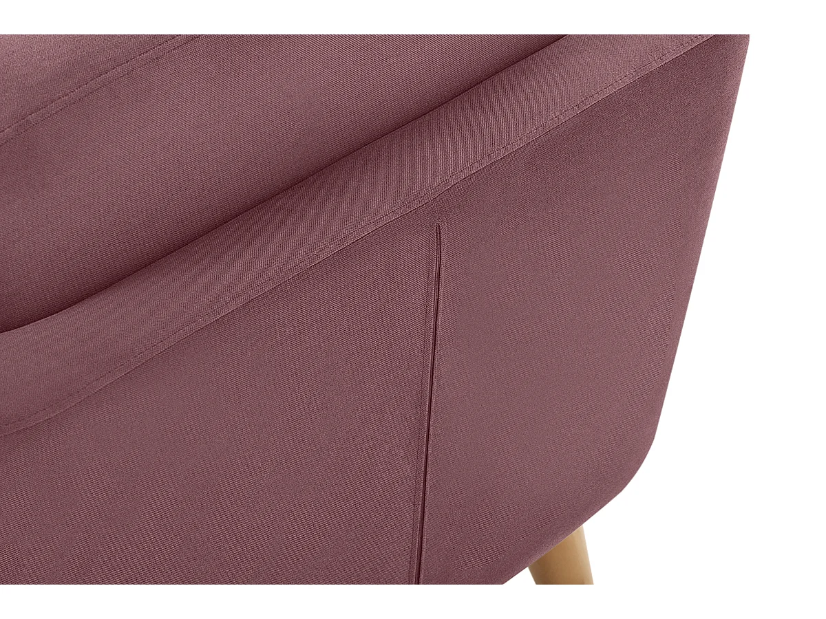 Fauteuil scandinave - pieds en bois massif - rose - TAGIO