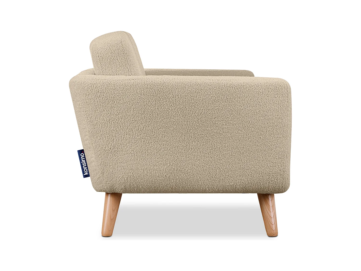 Fauteuil scandinave - pieds en bois massif - Beige - TAGIO