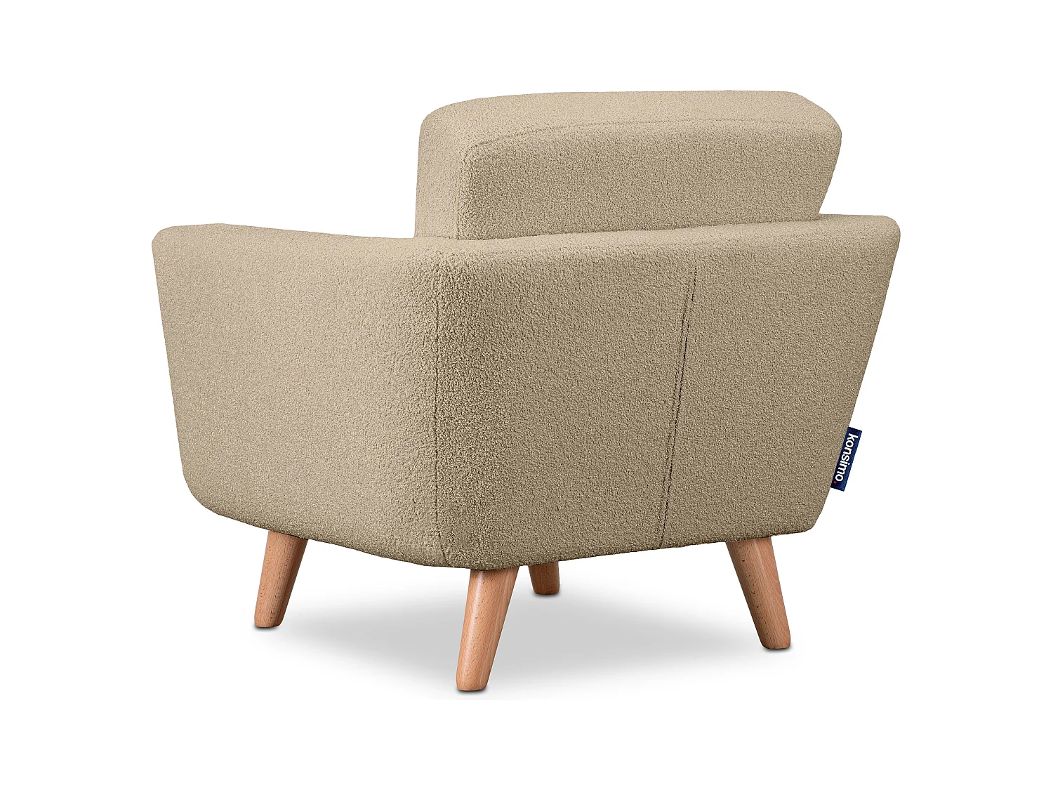 Fauteuil scandinave - pieds en bois massif - Beige - TAGIO