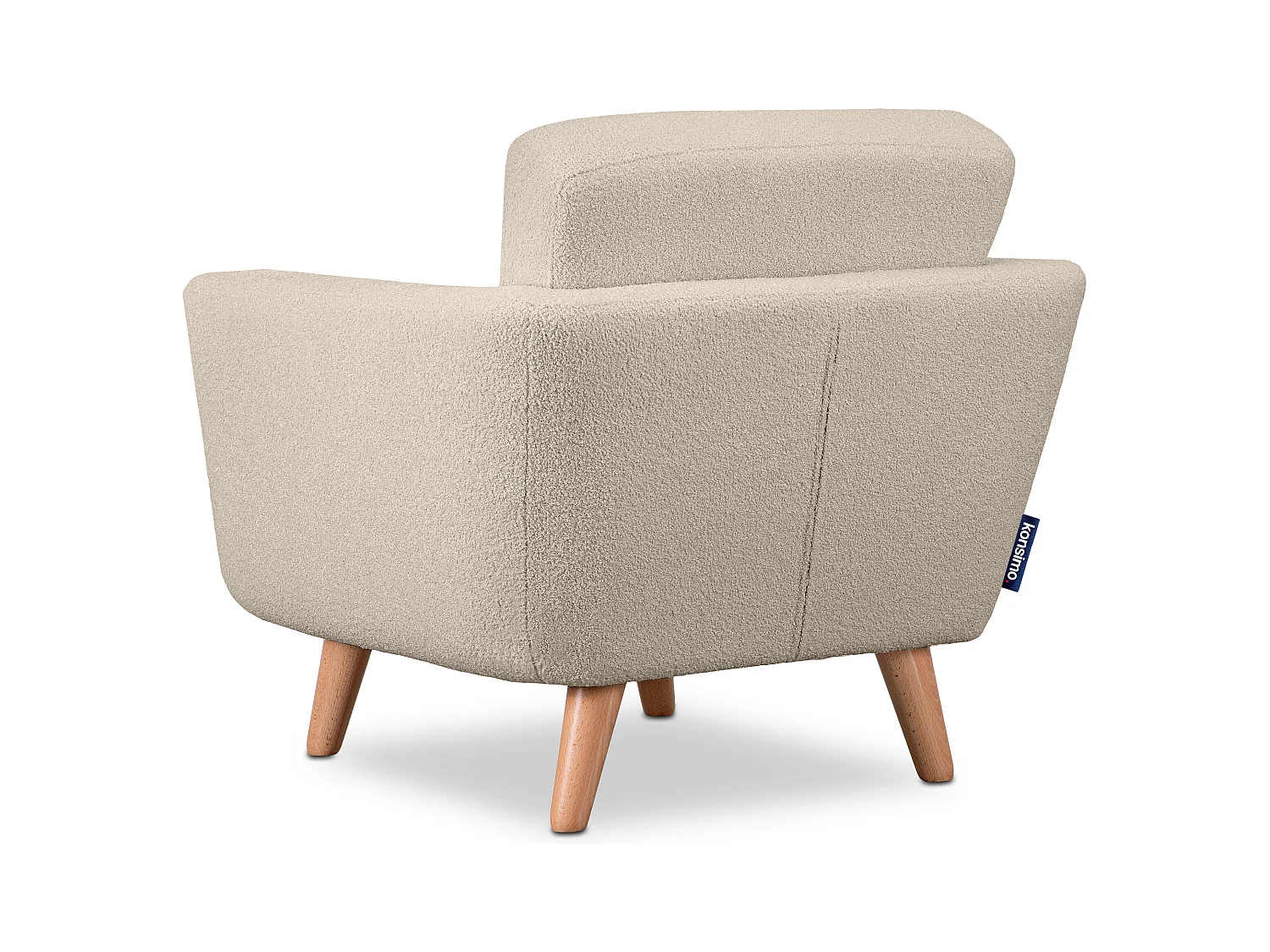 Fauteuil scandinave - pieds en bois massif - crème - TAGIO