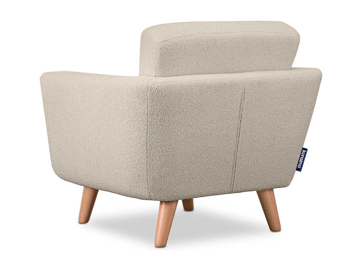 Fauteuil scandinave - pieds en bois massif - crème - TAGIO