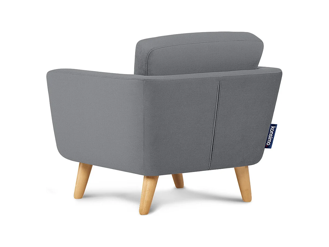 Fauteuil scandinave - pieds en bois massif - gris - TAGIO