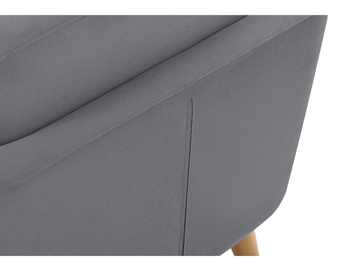 Fauteuil scandinave - pieds en bois massif - gris - TAGIO