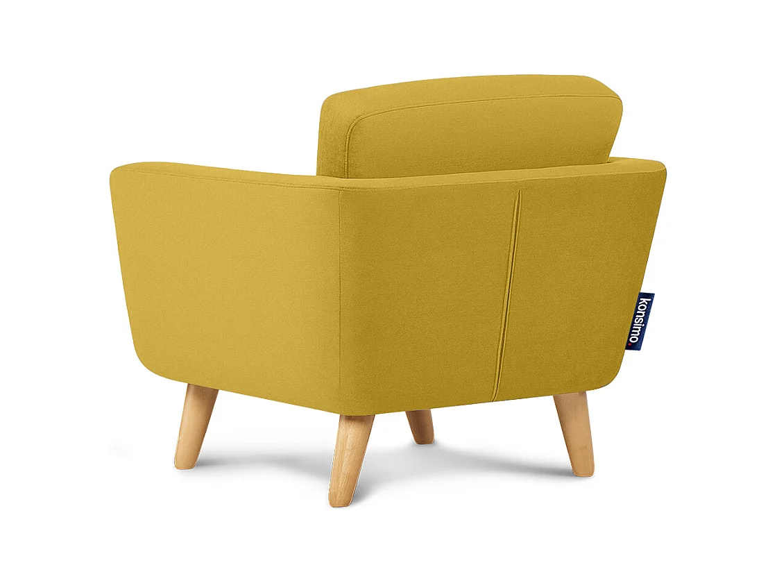 Fauteuil scandinave - pieds en bois massif - jaune - TAGIO