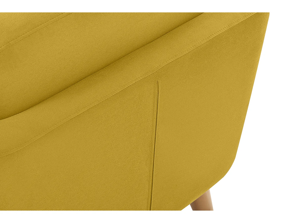 Fauteuil scandinave - pieds en bois massif - jaune - TAGIO