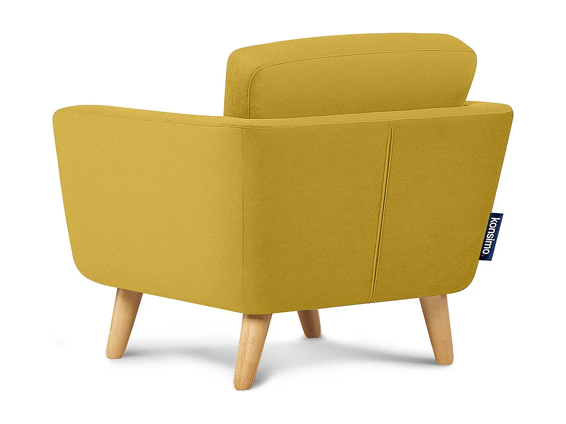 Fauteuil scandinave - pieds en bois massif - jaune - TAGIO