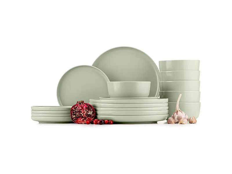 Service de table - Service vaisselle - avec Bol 18 pièces - Beige - VICTO