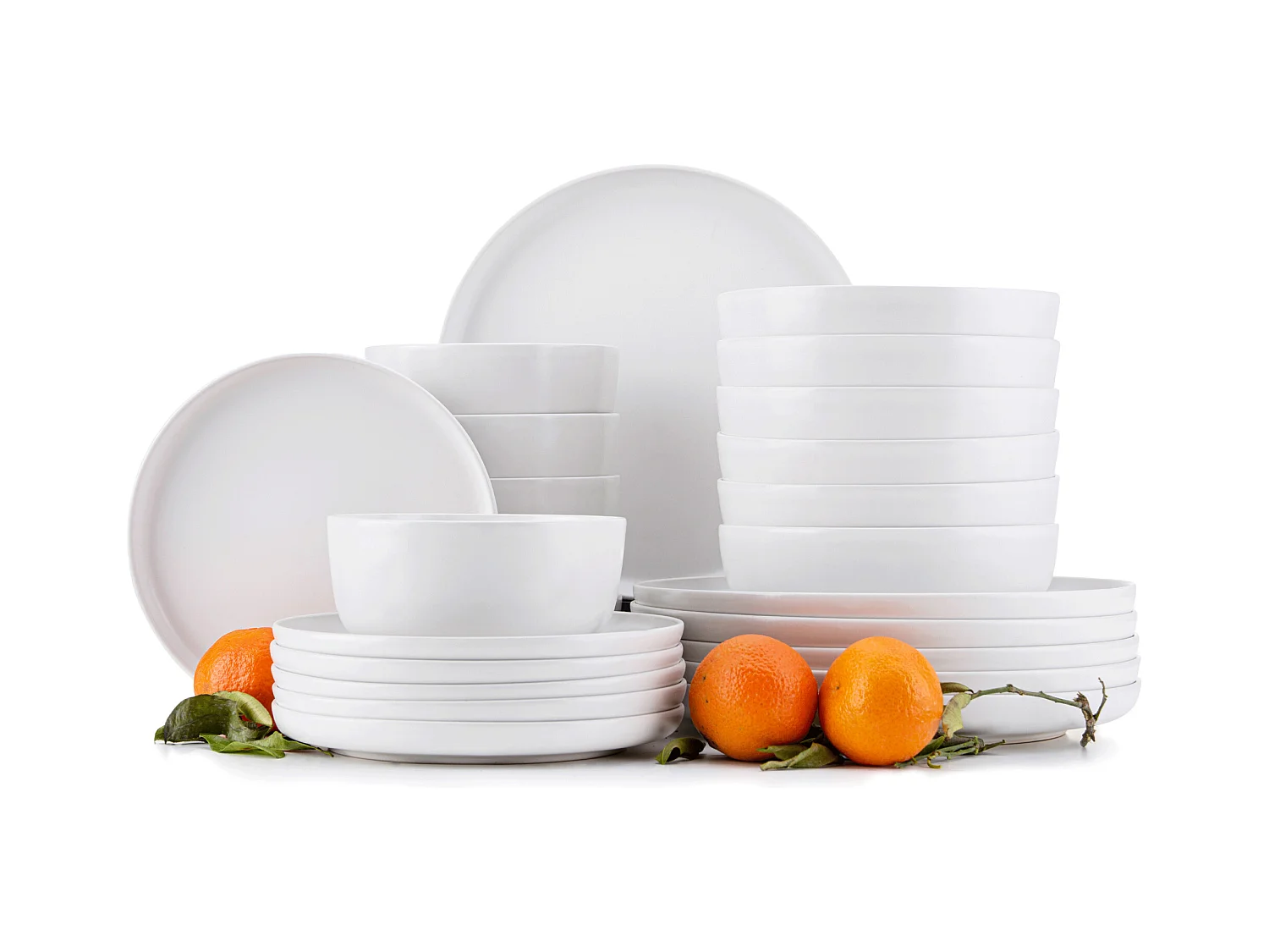 Service de table - Service vaisselle - 6 personnes 24 pièces - Blanc - VICTO