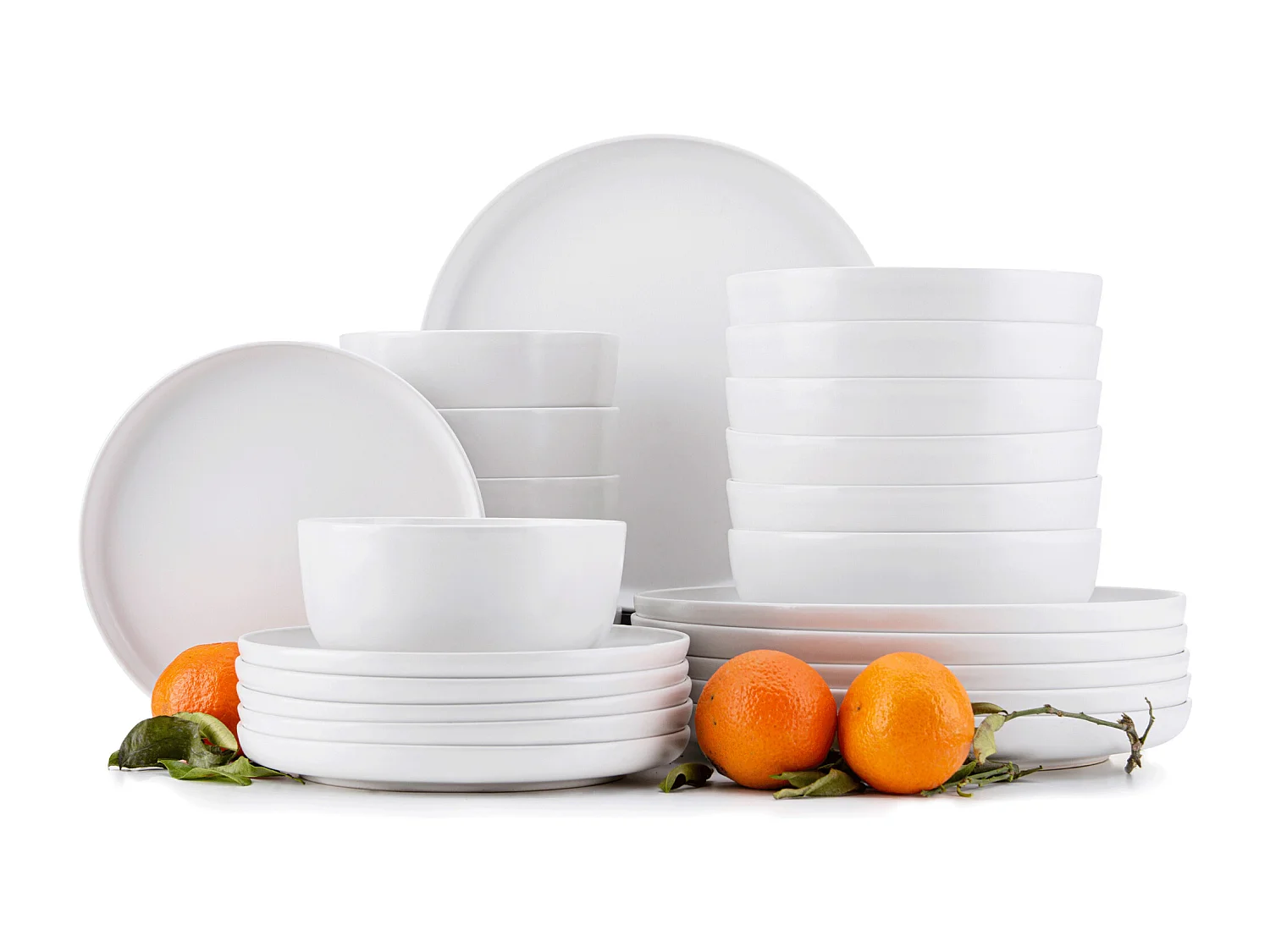 Service de table - Service vaisselle - 6 personnes 24 pièces - Blanc - VICTO