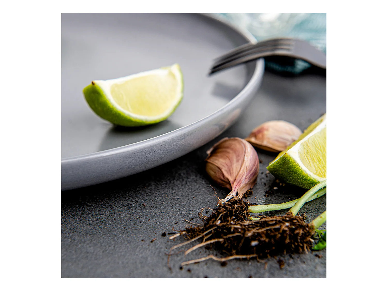 Service de table - Service vaisselle - avec Bol 18 pièces - Gris - VICTO