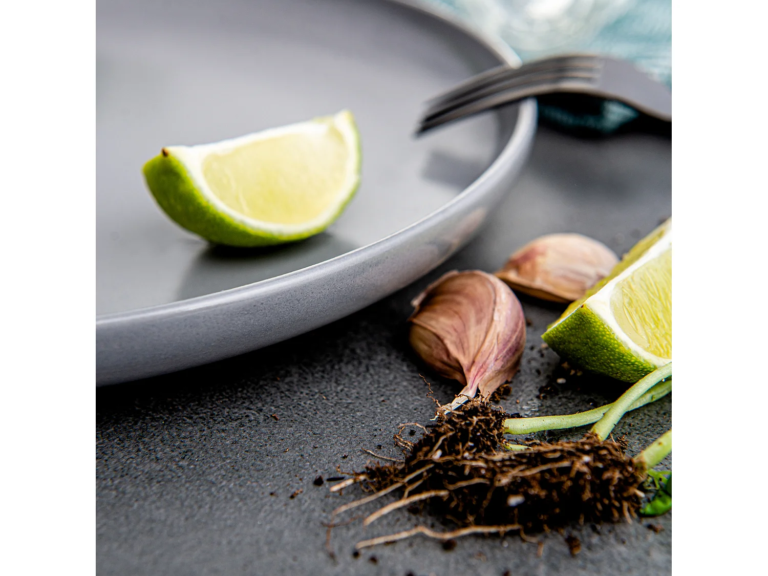 Service de table - Service vaisselle - avec Bol 18 pièces - Gris - VICTO