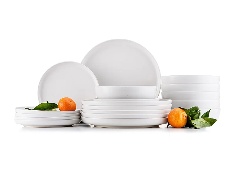Service de table - Service vaisselle - 6 personnes 18 pièces - Blanc - VICTO