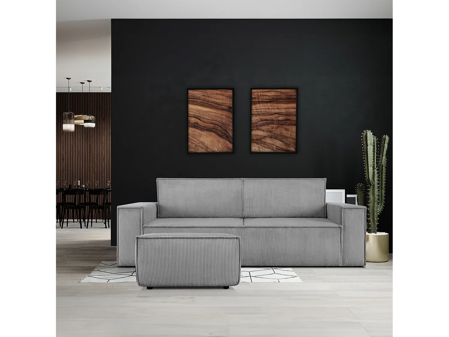 Pouf confortable pour le salon - Gris - NAPI