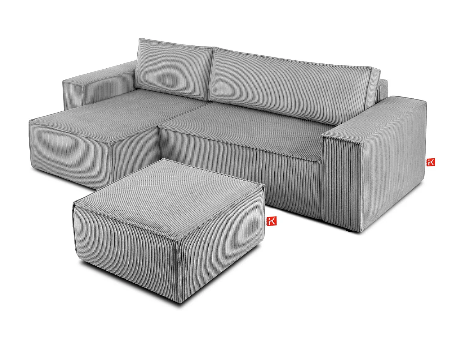 Pouf confortable pour le salon - Gris - NAPI