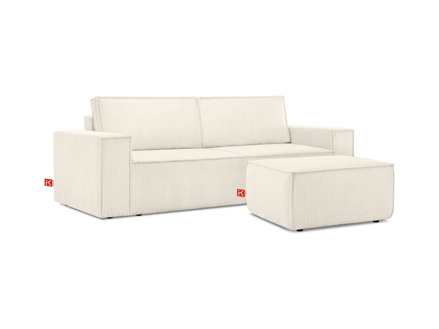 Pouf confortable pour le salon - creme - NAPI