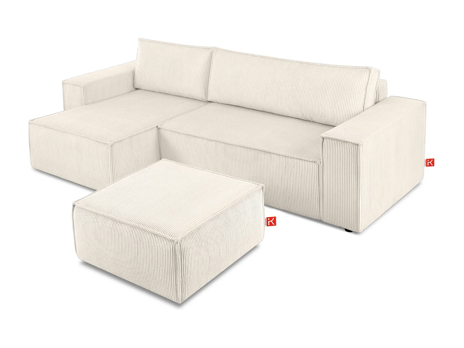 Pouf confortable pour le salon - creme - NAPI