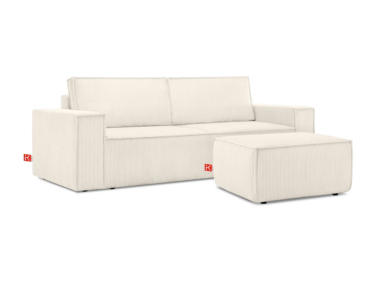 Pouf confortable pour le salon - creme - NAPI