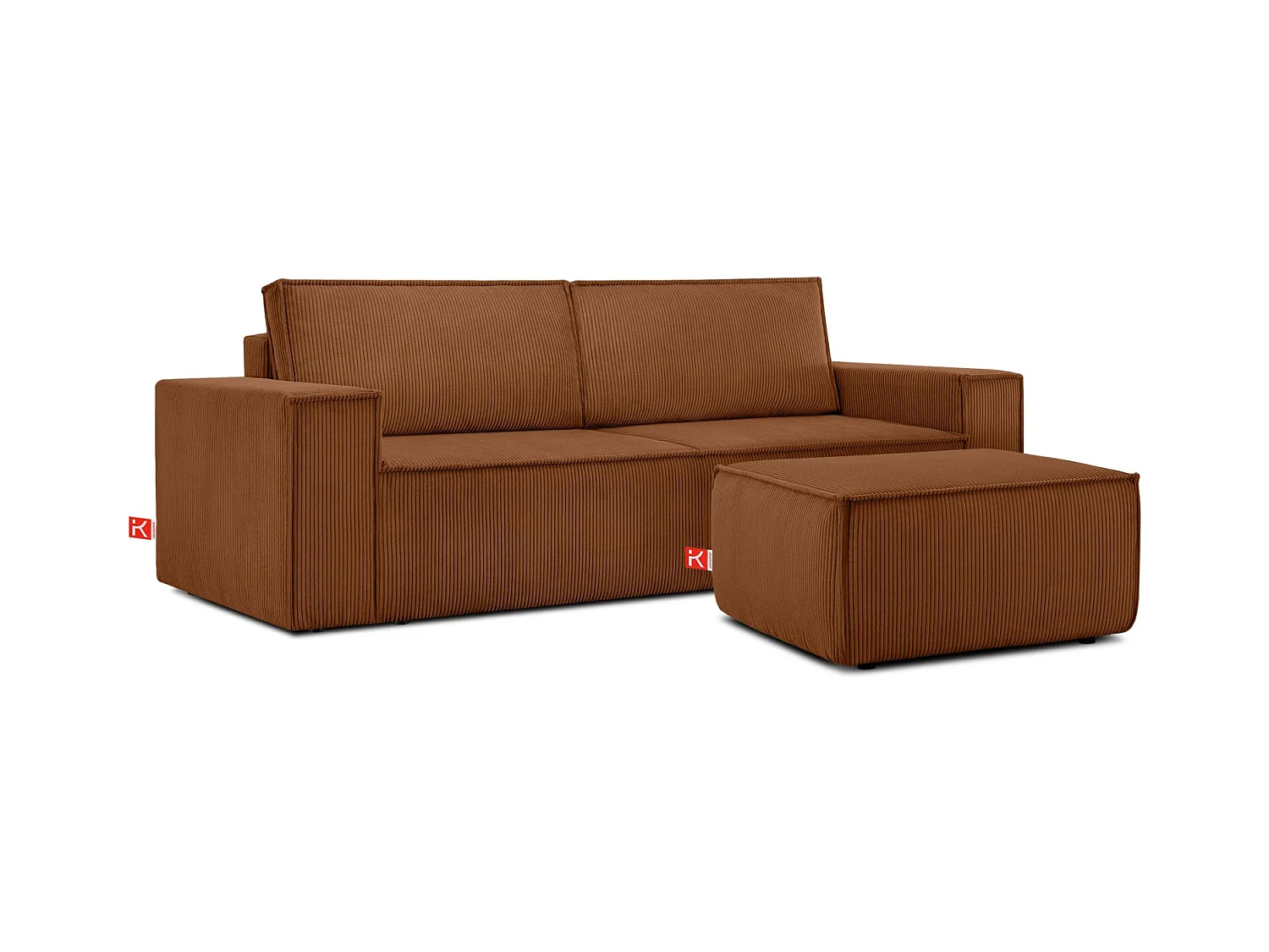 Pouf confortable pour le salon - Rouge - NAPI