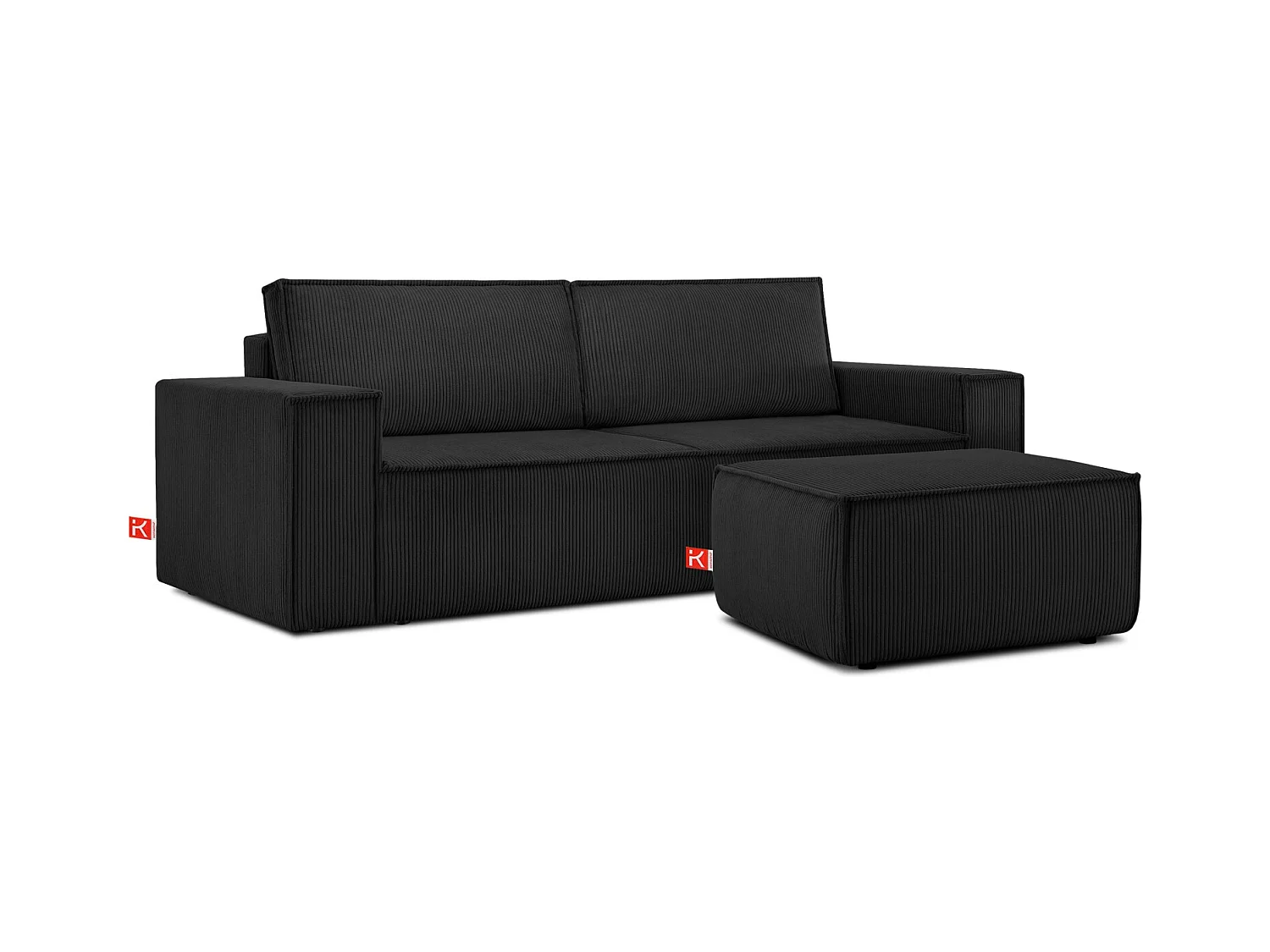 Pouf confortable pour le salon - Noir - NAPI