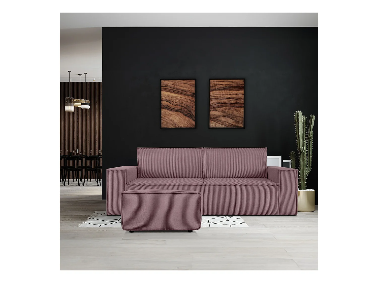 Pouf confortable pour le salon - Violet - NAPI